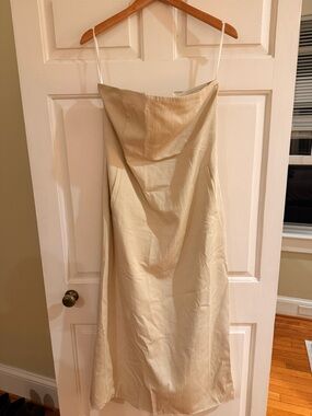 DISSH Cream Slip Dress with Spaghetti Straps
